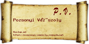 Pozsonyi Vászoly névjegykártya